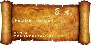 Beszteri Albert névjegykártya